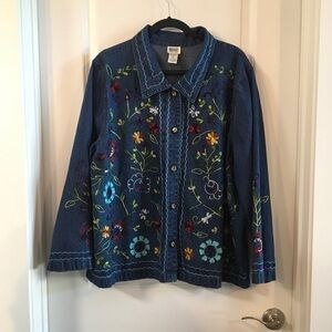 Embroidered Blue Jean Jacket